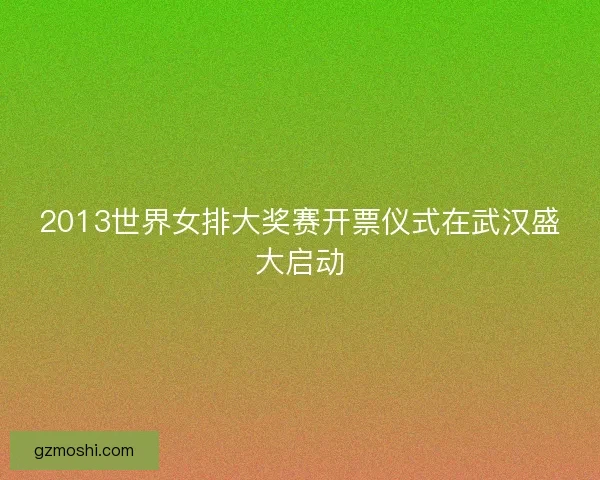 2013世界女排大奖赛开票仪式在武汉盛大启动