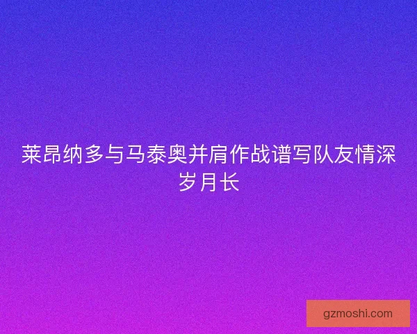 莱昂纳多与马泰奥并肩作战谱写队友情深岁月长 莱昂纳多与马泰奥并肩作战谱写队友情深岁月长