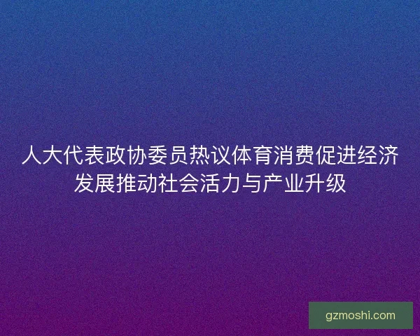 人大代表政协委员热议体育消费促进经济发展推动社会活力与产业升级
